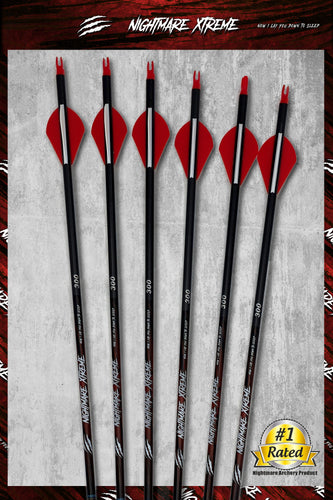 NIGHTMARE XTREME 300 / 350 / 400 spine Arrow 6/Pack Fletched