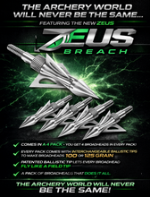 ZEUS BREACH BROADHEADS (4 PACK)-COMES WITH BOTH 100/125 GR TIPS
