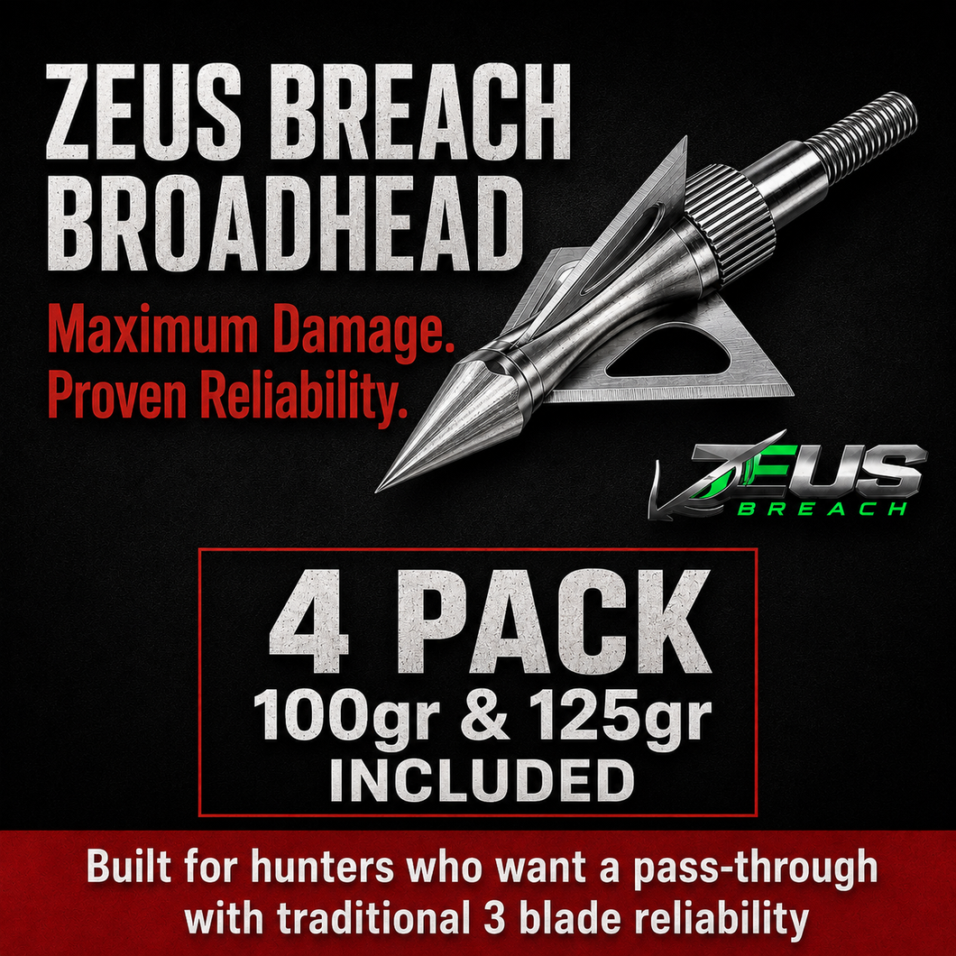 ZEUS BREACH BROADHEADS (4 PACK)-COMES WITH BOTH 100/125 GR TIPS