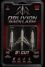 Oblivion Backlash Mechanical Broadhead - Rear Deploying 2"+ Cut 3 Pack