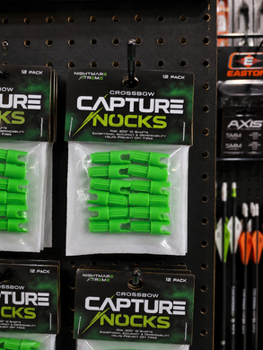 Nightmare Xtreme Crossbow Capture Nocks  FLO Green 12 pack .300 ID Shafts
